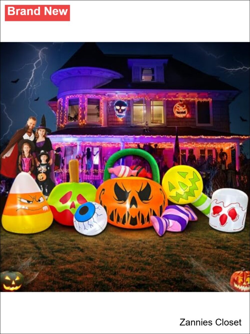 👻 KOOY 10 FT Halloween Inflatable Blow Up Outdoor Decorations Pumpkin Ghost
